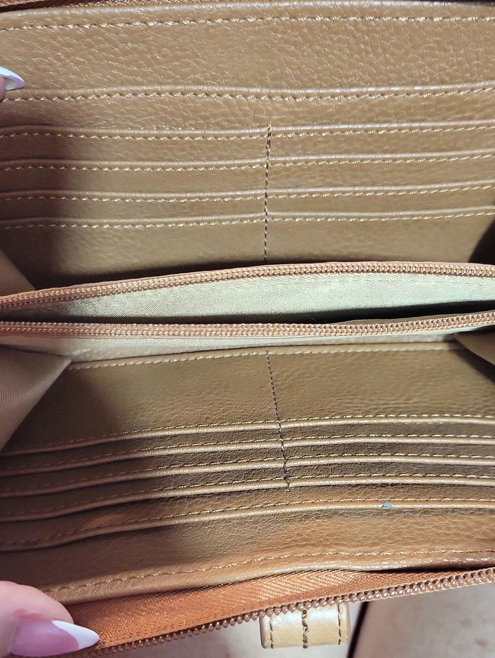 The Sak Tan Leather Crossbody Wallet Bag